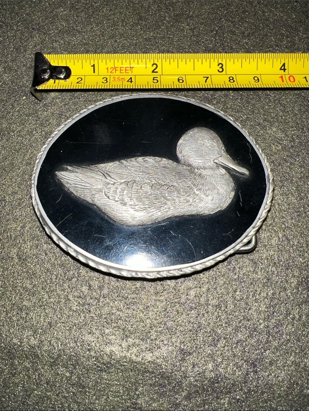 Bill Callahan duck belt buckle vintage